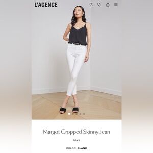 L'AGENCE Margot White Cropped High-Rise Skinny Jeans
